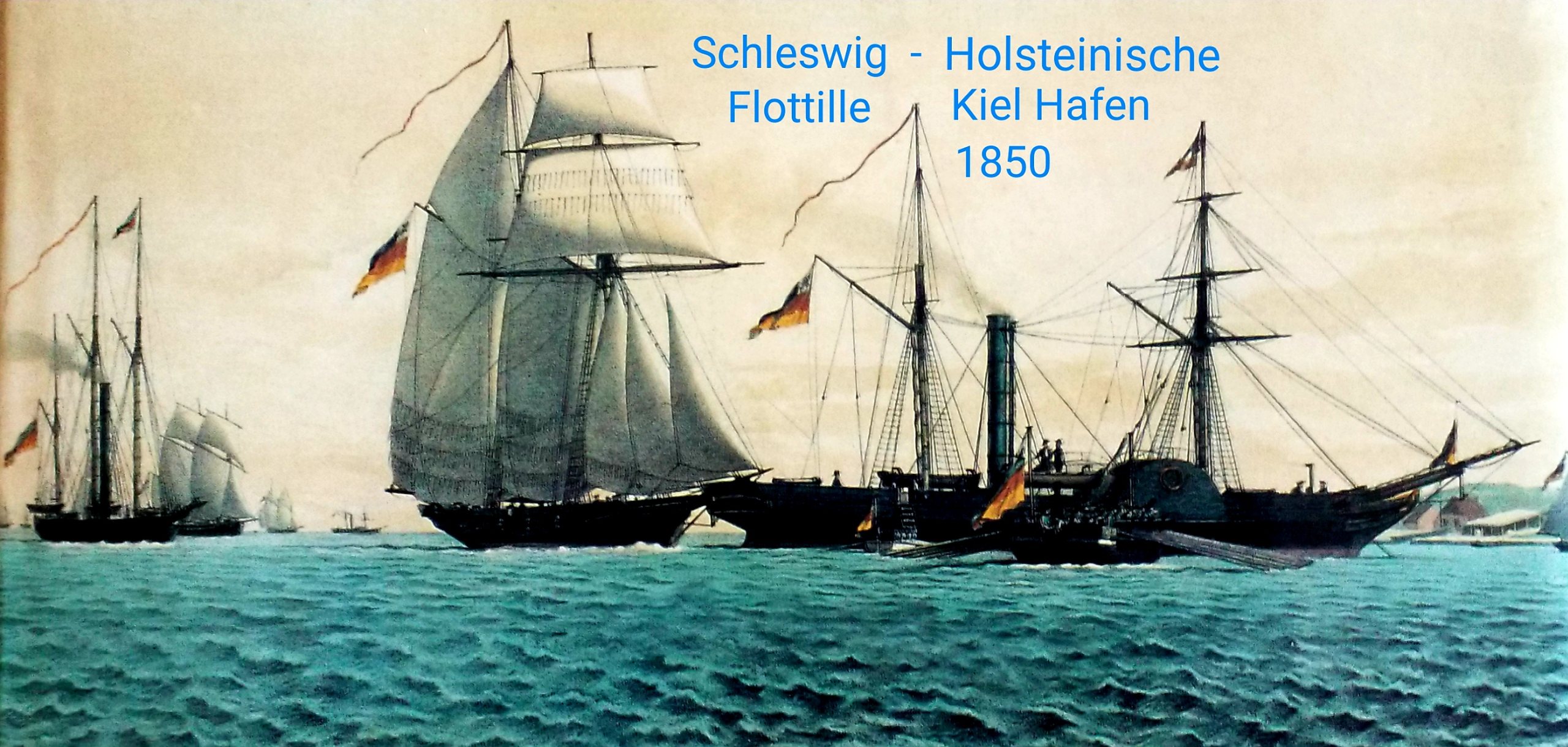 GeschichtlicherRückblick - 1850 - Schleswig - Holsteinische Flottille - Kiel - Hafen.jpg