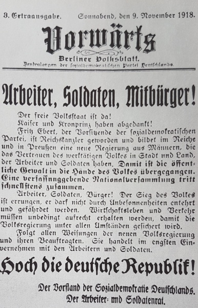 Datei:Vorwärts 9.11.1918 2.jpg
